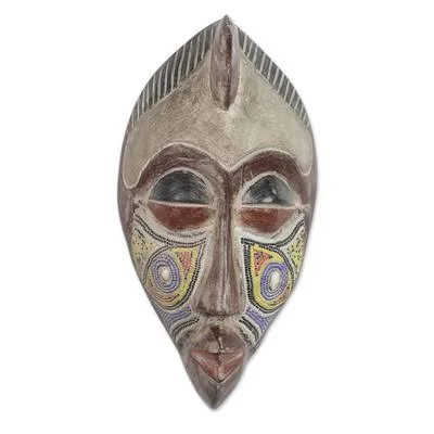 NOVICA Original African Mask Wall D閏or