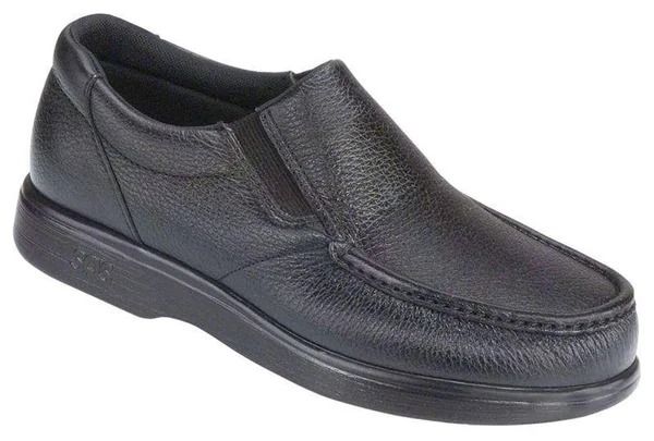 SAS Men's Side Gore Slip on Loafer - Black Smooth N, 12.5