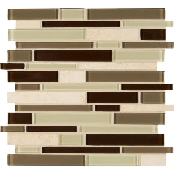 MSI Sonoma Valley Interlocking 12 in. x 12 in. x 4 mm Textured Stone Glass Mesh-Mounted Mosaic Tile (20 Sq. ft./Case)