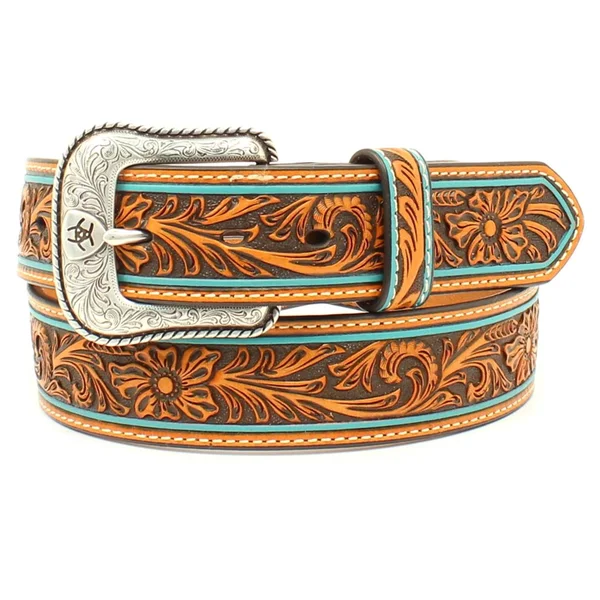 Ariat Men's Western Embossed Tan Belt