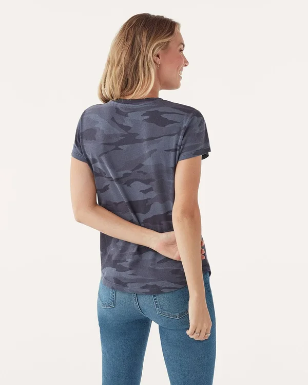 Splendid Women's Camo Abbie Crew Tee