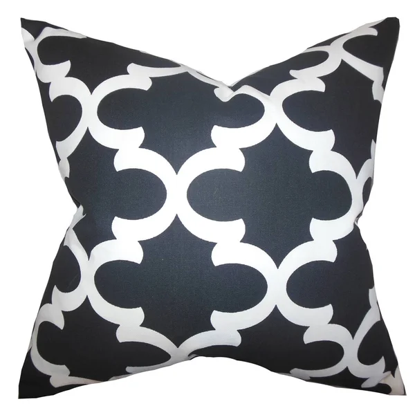 The Pillow Collection Titian Geometric Cotton Throw Pillow - Blue