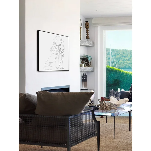 Marmont Hill Inc 'Lady Sketch' Floater Framed Painting Print on Canvas, 20 x 20