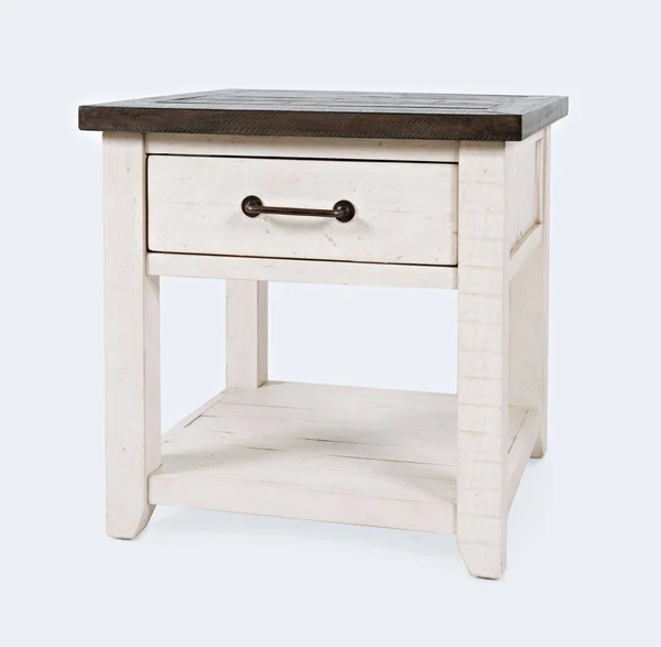 Jofran Madison County Harris End Table Vintage White