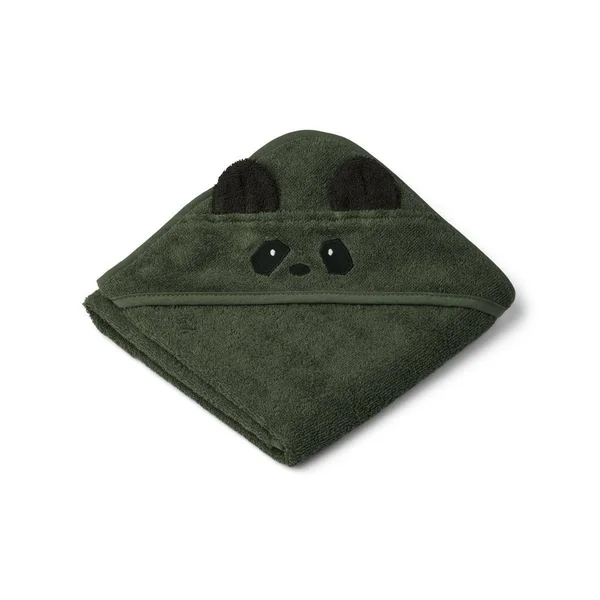 Liewood Albert Hooded Towel Dino/Faune - Kids - Towels and Capes, Green, 70 x 70 cm