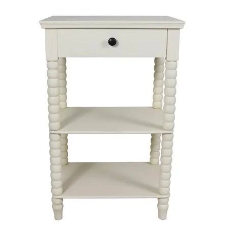 Charlton Home Sherborn End Table with Storage, Size: Large, White