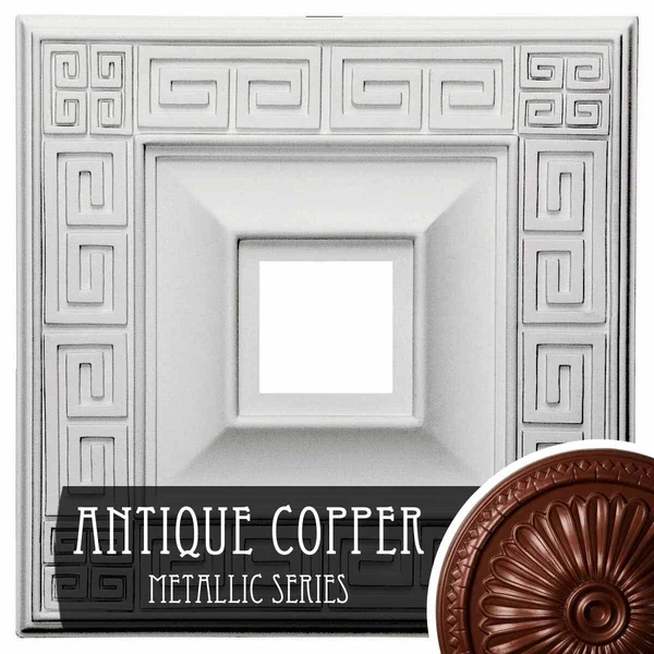 Ekena Millwork CM18ERRUS 18x22W x 18x22H x 3 1/2x22ID x 1 1/8x22P Eris Ceiling Medallion (Fits Canopies Up to 9 7/8x22), Hand-Pa