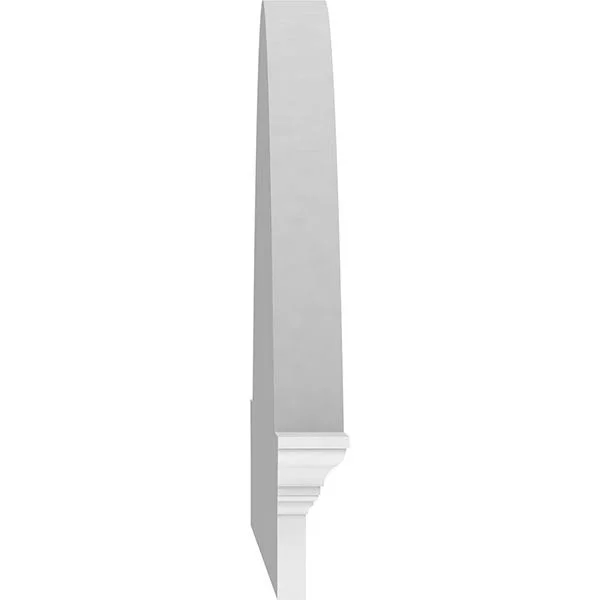 Ekena Millwork PEDPS086X225SGF01 86x22W x 22-1/2x22H x 2-1/2x22P Segment Arch w/ Flankers Sunburst Architectural Grade PVC Pedim