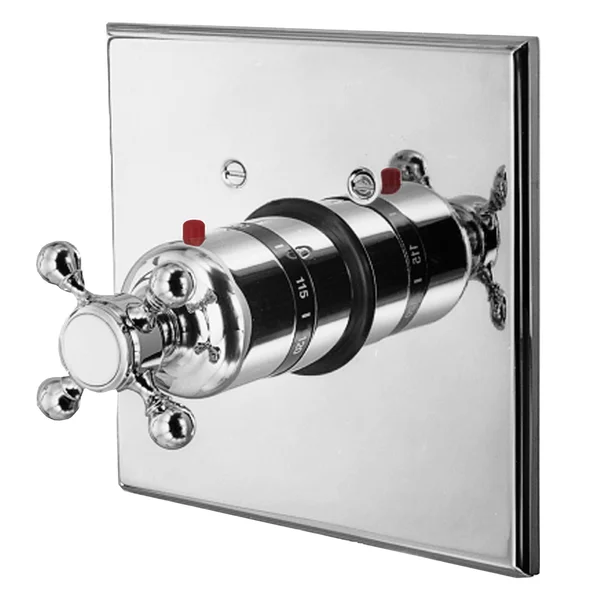 Newport Brass 3-924TS/15 Astor Square Thermostatic Trim Plate with Handle Polished Nickel