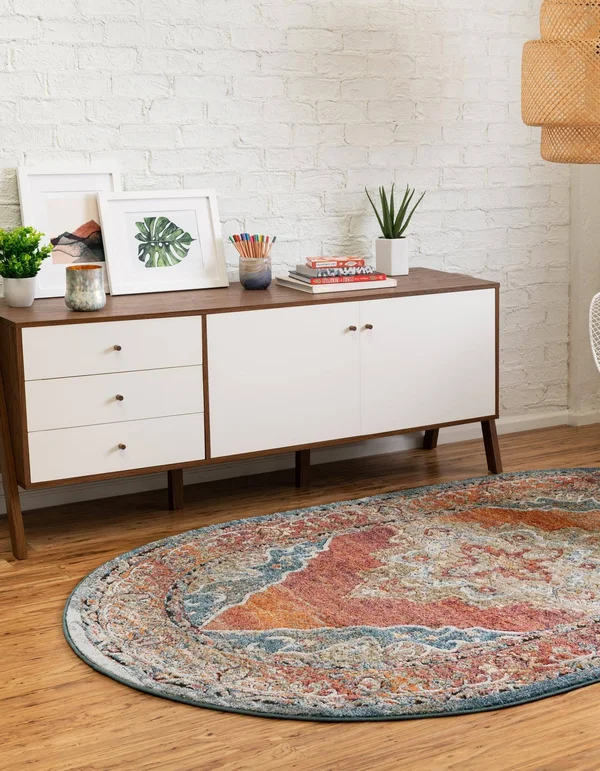 Unique Loom Isabella Rossellini Area Rug (5& 0 x 8& 0 Oval - Rust Red)