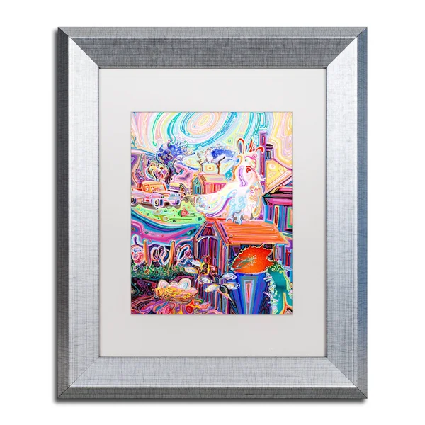 Trademark Fine Art ALI5659-S1620MF Poppycock by Josh Byer, White Matte, Silver Frame 16x20-Inch
