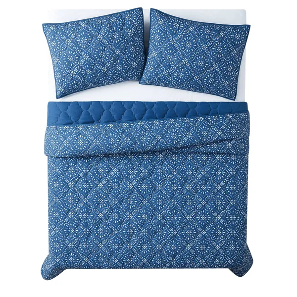 Brooklyn Loom Katrine Quilt Set - Blue - King