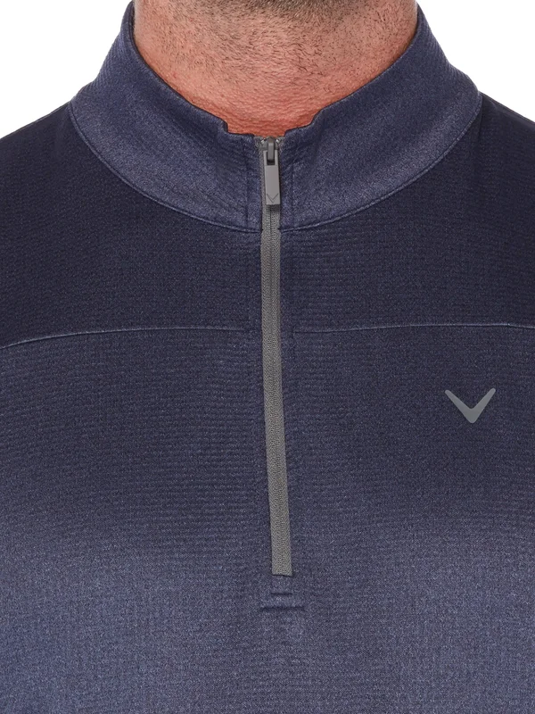 Callaway Men's Big & Tall 1/4 Zip Stretch Waffle Fleece Sweater, Size 5X, Peacoat Heather Blue, Polyester/Elastane, Golf Ap