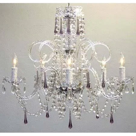 Amethyst Purple Crystal Chandelier H25x22 x W24x22