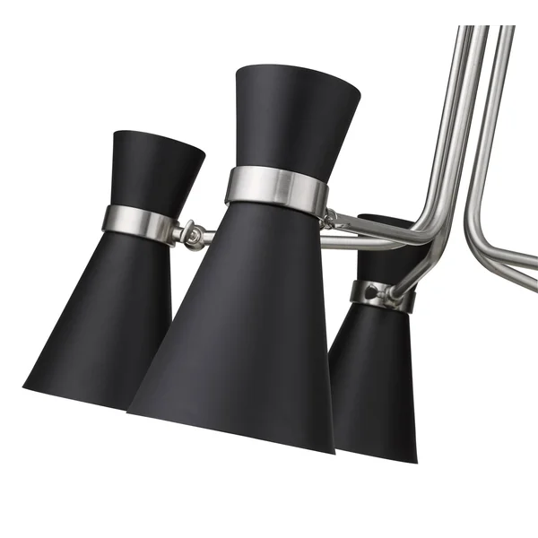 Z-Lite-728-5MB-BN-Soriano - 5 Light Chandelier Matte Black/Brushed