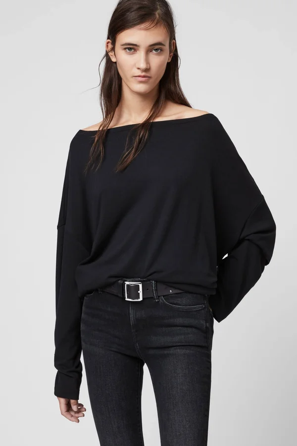 Allsaints Rita Off-The-Shoulder Top - Black, M