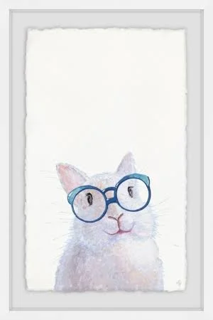 Nerdy Bunny Framed Print - Multi