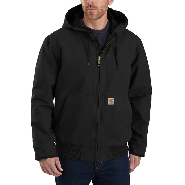 Carhartt J130 Flannel-Lined Sandstone Active Jacket - Black
