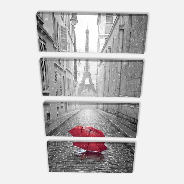 Designart &Eiffel View from Paris Street & Cityscape Photo Canvas Art Print - Size: 30 inch x 40 inch