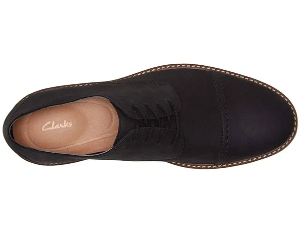 Clarks Men's Atticus Cap Toe Oxford, Size: 10, Black Nubuck