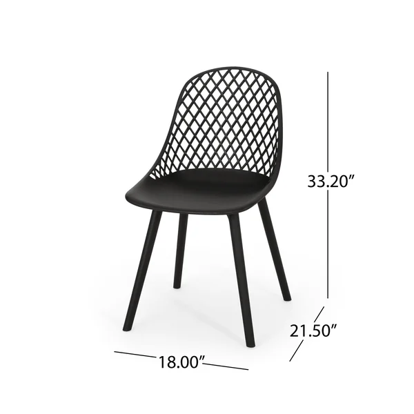 Christopher Knight Home 312476 Delora Outdoor Dining Chair (Set of 2), Black