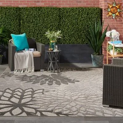 Rosas Floral Silver Gray/Ivory/Taupe Indoor - Outdoor Area Rug Andover Mills Rug Size: Rectangle 6& x 9&