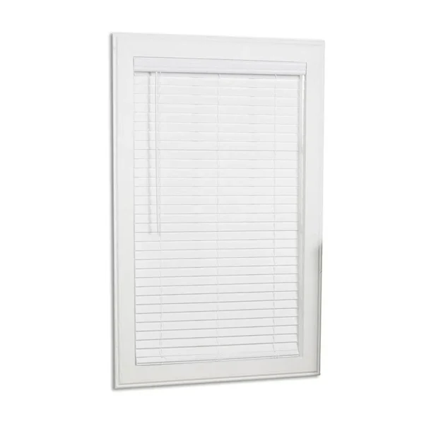 Allen + Roth 2-in Slat Width 20.75-in x 84-in Cordless White Faux Wood Room Darkening Full-view Standard Horizontal Blinds, 18J