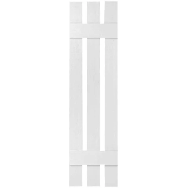 Ekena Millwork LS3S12X04700WH Lifetime Vinyl - Standard Three Board Spaced, Board-n-Batten Shutters, w/ Installation Shutter-Lok