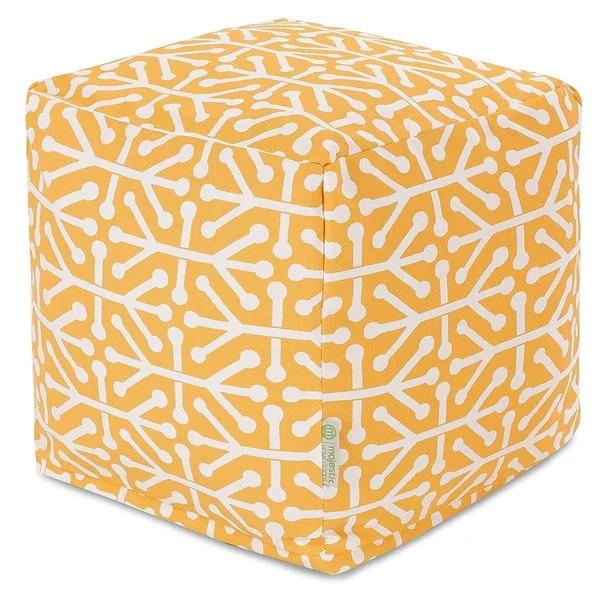 Majestic Home Goods Aruba Indoor, Outdoor Ottoman Pouf Cube - Pacific