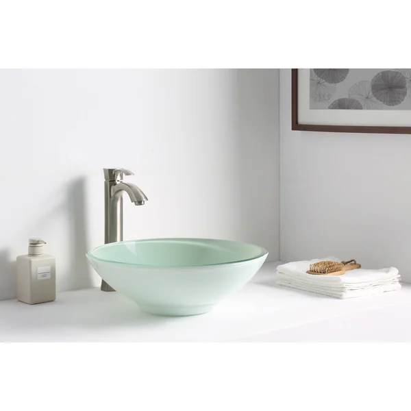 Anzzi LS-AZ083 Sonata Series Deco-Glass Vessel Sink in Lustrous Light Green