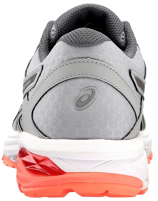 Asics Women's GT-1000 6 Running Shoe - Mid Grey/Flash Coral, 6