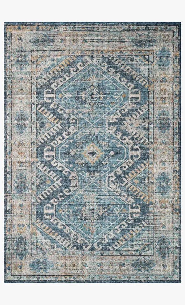 Loloi II Skye SKY-03 Denim/Natural Rug - 6&0x22x6&0x22 - Round