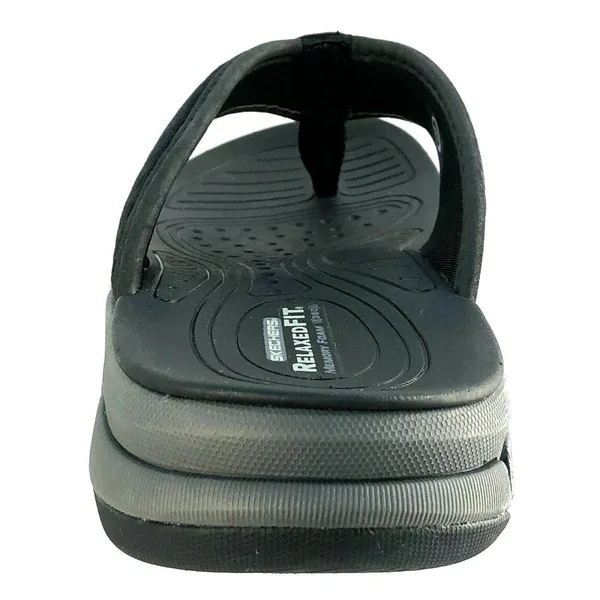 Skechers Men's Relaxed Fit Ridgewell Sandgo Flip Flop, Black