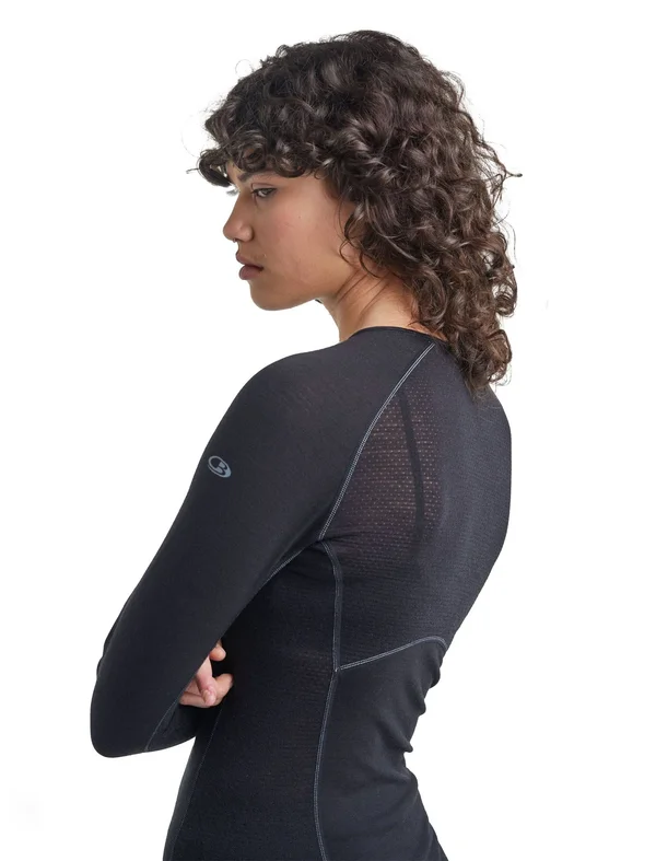 Icebreaker 150 Zone Long-Sleeve Crewe Top - Women's Black, M