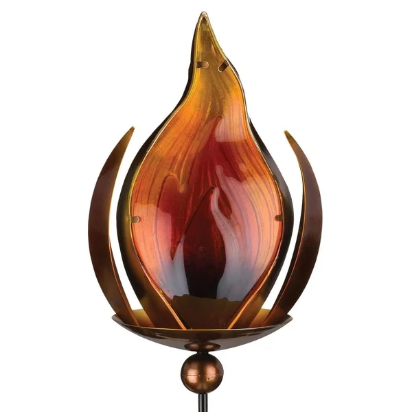 Bronze Blaze Solar Stake - Metal/Glass