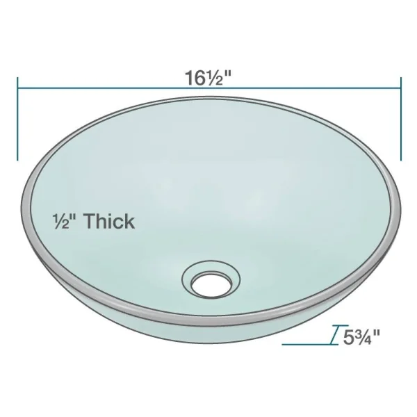 Mr Direct 601 Emerald Vessel Sink Ensemble with A Chrome Finish 731 Faucet, Pop-Up Drain, and Sink Ring.