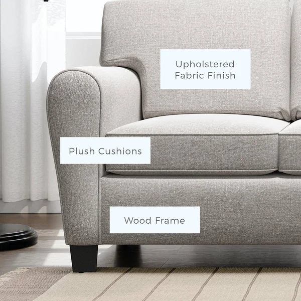 Brookside Abby Rolled Arm Loveseat Navy