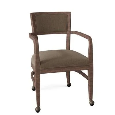 Naples Upholstered King Louis Back Arm Chair Fairfield Chair Body Fabric: 8789 Sage, Frame Color: Tobacco
