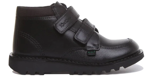 Kickers Child Kick Scuff Hi Black Leather Boots