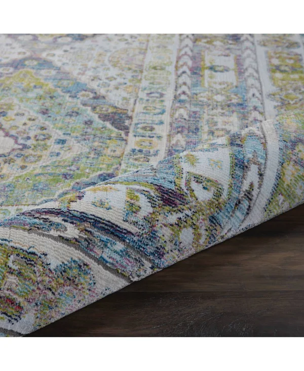 Nourison Ankara Global ANR07 7&10x22 x 9&10x22 Blue, Green Area Rug