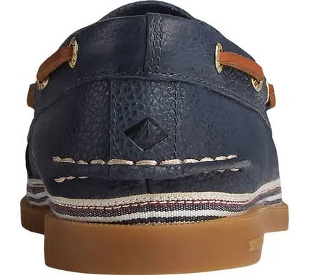 Women's Sperry Authentic Original Tumbled Leather Boat Shoe Navy - Size 5.5M