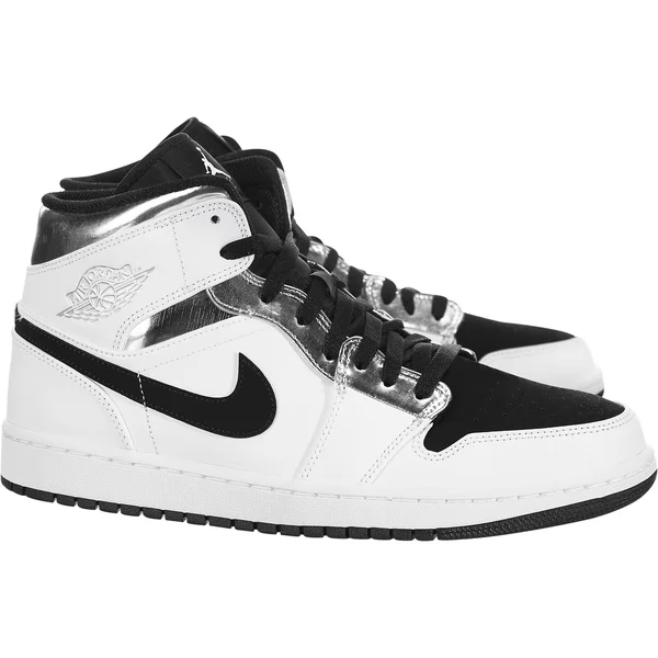 Air Jordan 1 Mid Men's Shoes - White/Black, 10.5