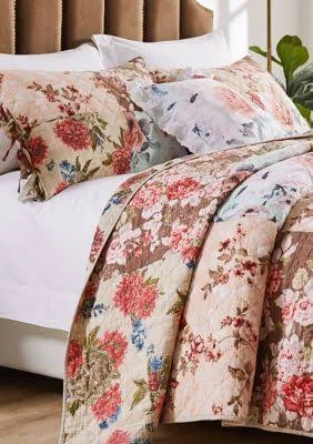 Greenland Home Fashions Briar Quilt and Pillow Sham Set - Natural - Twin