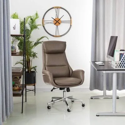 Harkness Ergonomic Faux Leather Executive Chair Corrigan Studio Upholstery Color: Brownish Grey