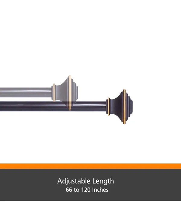 Kenney Fast Fit Easy Install Mission Curtain Rod - Brown
