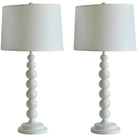 Urbanest Set of 2 Stacked Ball Table Lamps - Antique Gold with Cream Shades