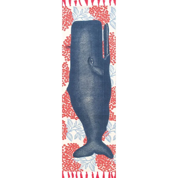 nuLOOM Handmade by Thomas Paul Cotton Printed Whale Area Rug - 2& 6x22 x 6& Runner - Multi