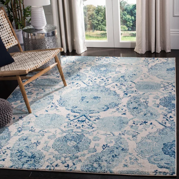 Safavieh Madison MAD600E 5&1x22 x 7&6x22 Cream, Turquoise Area Rug