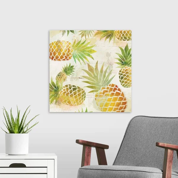 Pineapple Dance II, Large Solid-Faced Canvas Wall Art Print, Great Big Canvas