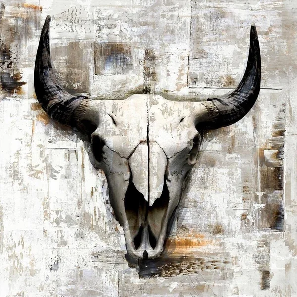 Easy Art Prints GraphINC's 'White Cowskull' Premium Canvas Art - 24 x 24 - Classic Black Frame